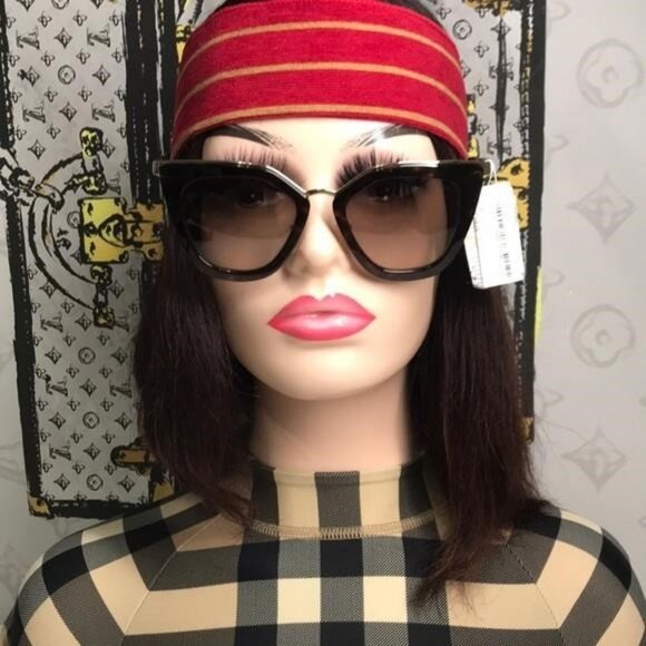 New Authentic Prada PR53S 2AU-3D0 – Havana Brown Gradient Cat-Eye Sunglasses - Picture 7 of 13